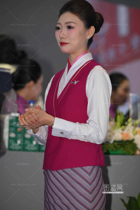 SH25-265-51√靓丽美腿-蓝马甲南航空姐