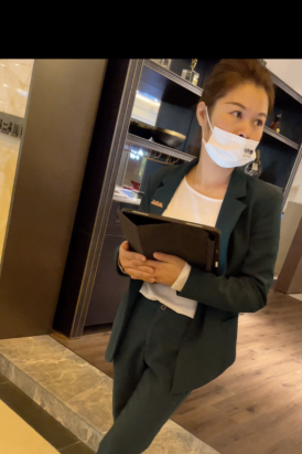 4K视频 绿色西裤