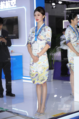 海航美女空姐端庄气质轻熟灰丝海天祥云细高跟