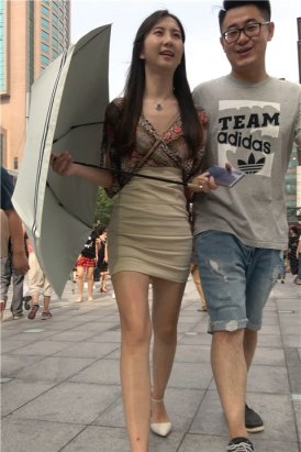 4K 完美身材高颜值短裙高跟美女