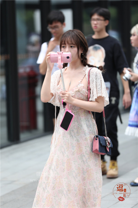 编码0489花色长裙美胸